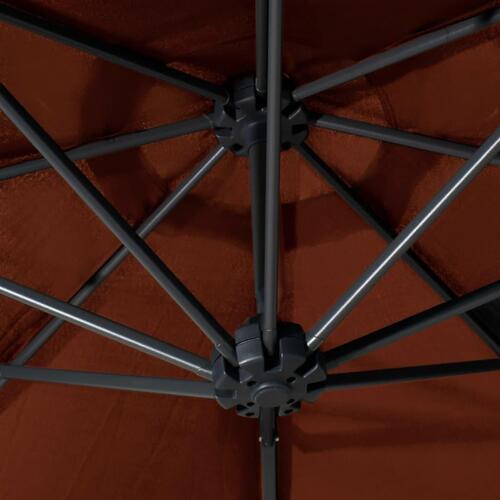 Væghængt parasol med metalstang 300 cm terracotta