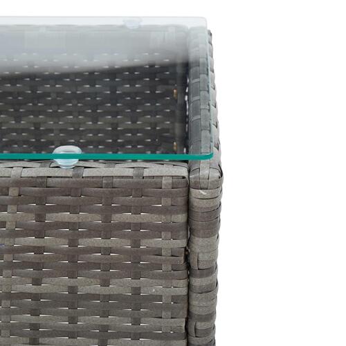 Sofabord 60x40x36 cm polyrattan grå