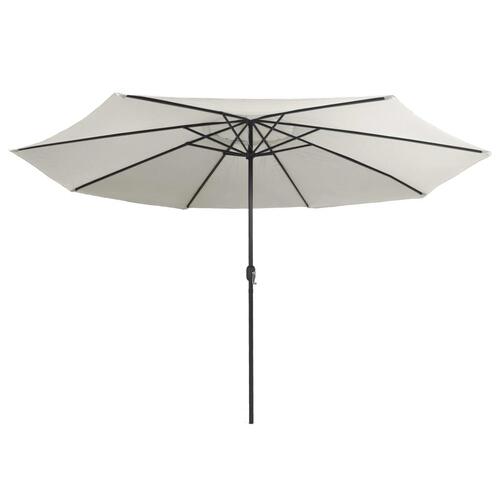 Udendørs parasol med metalstang 400 cm sandfarvet