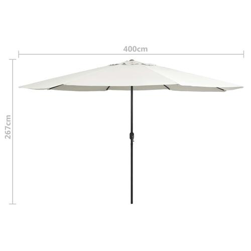 Udendørs parasol med metalstang 400 cm sandfarvet
