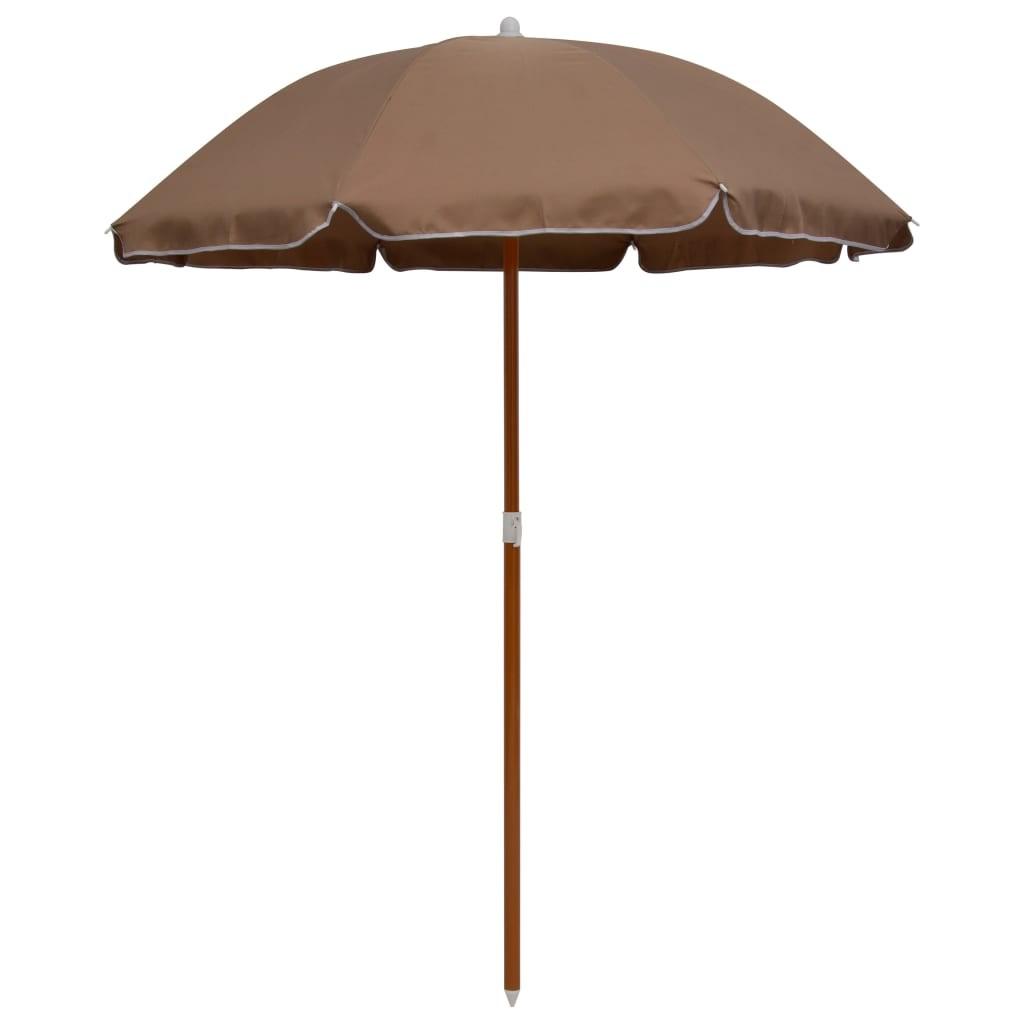 Parasol med stålstang 180 cm gråbrun