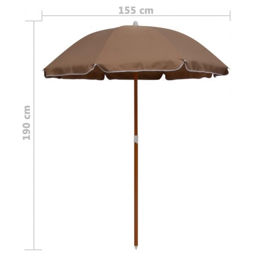 Parasol med stålstang 180 cm gråbrun