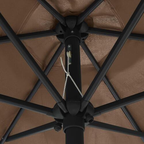 Udendørs parasol med aluminiumsstang 270x246 cm gråbrun