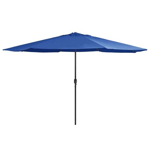 Parasol med metalstang 390 cm azurblå