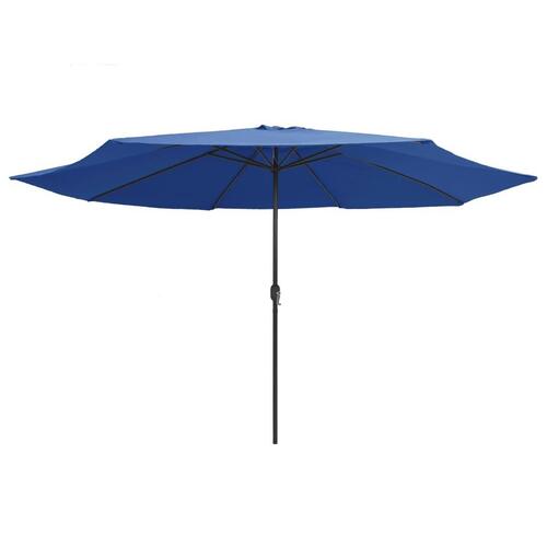 Parasol med metalstang 390 cm azurblå