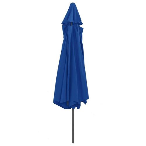 Parasol med metalstang 390 cm azurblå