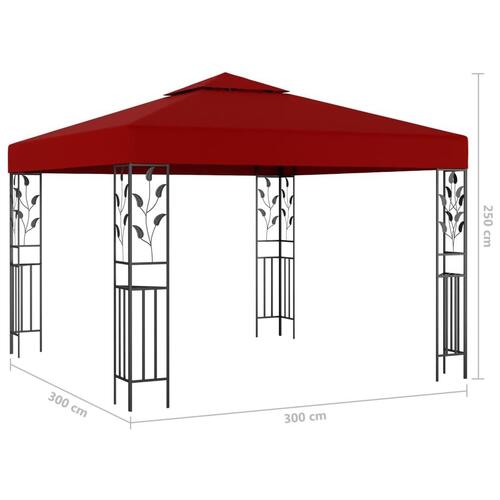 Pavillon 3x3 m vinrød