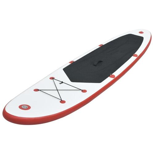 Stand Up Paddle Board-sæt SUP surfbræt oppustelig rød og hvid