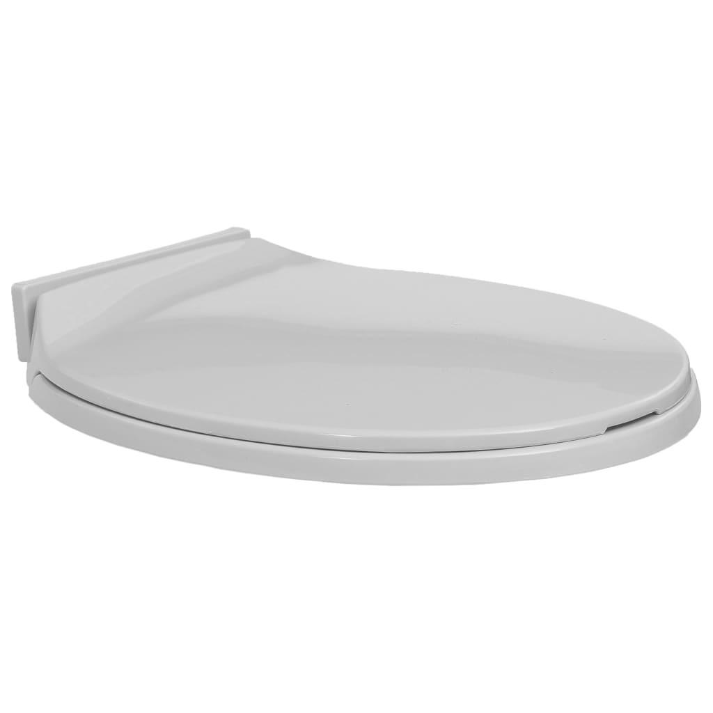 Toiletsæde med soft-close oval lysegrå