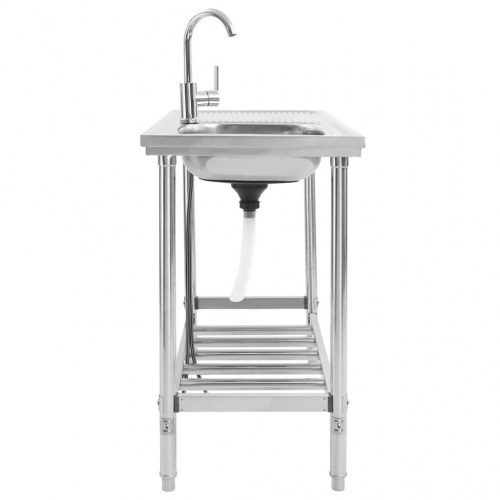 Campingvask med hane enkelt vask rustfrit stål