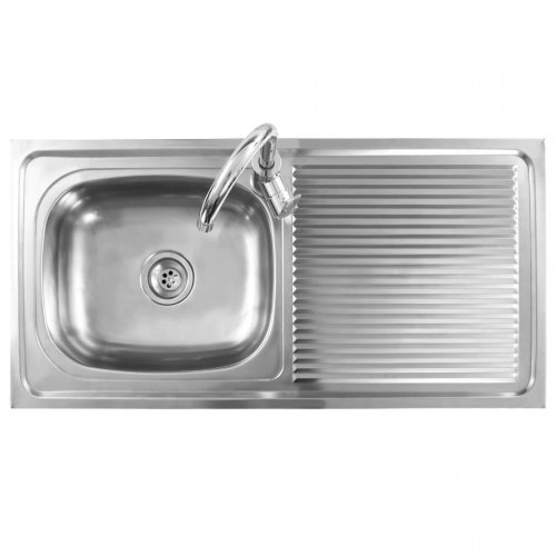 Campingvask med hane enkelt vask rustfrit stål