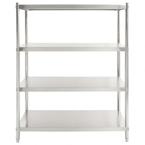 Køkkenreol med 4 hylder 120x50x155 cm rustfrit stål