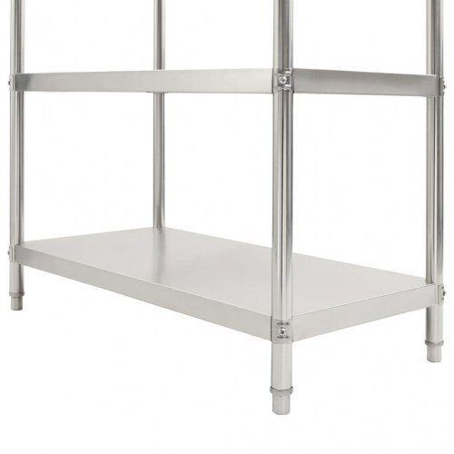 Køkkenreol med 4 hylder 120x50x155 cm rustfrit stål