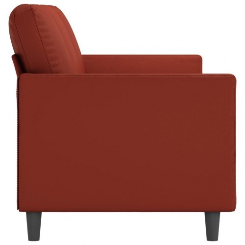 3-personers sofa 180 cm kunstlæder vinrød