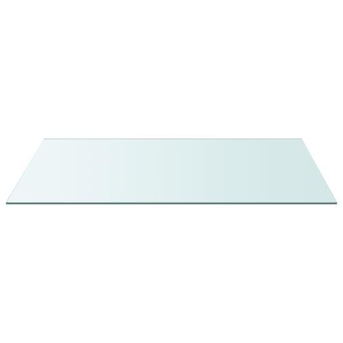 Bordplade 50x100 cm hærdet glas transparent