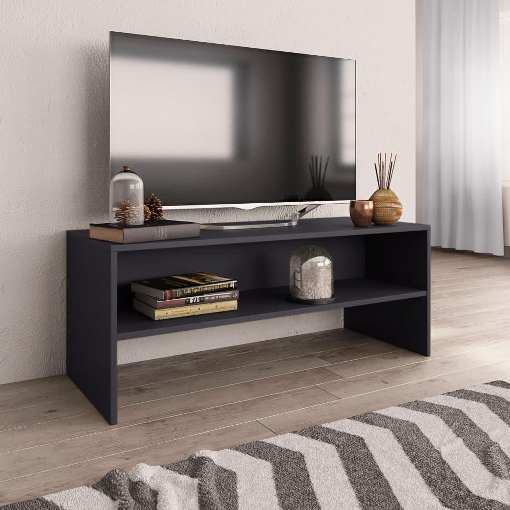 Tv-bord 100x40x40 cm konstrueret træ grå
