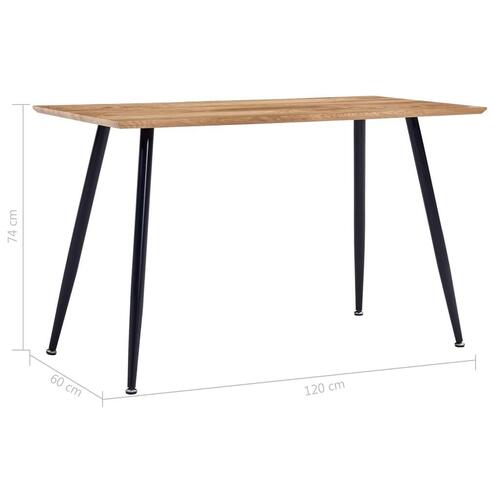 Spisebord 120 x 60 x 74 cm MDF egetræsfarve og sort