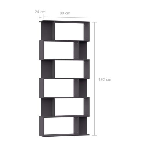 Bogskab/rumdeler 80 x 24 x 192 cm spånplade grå
