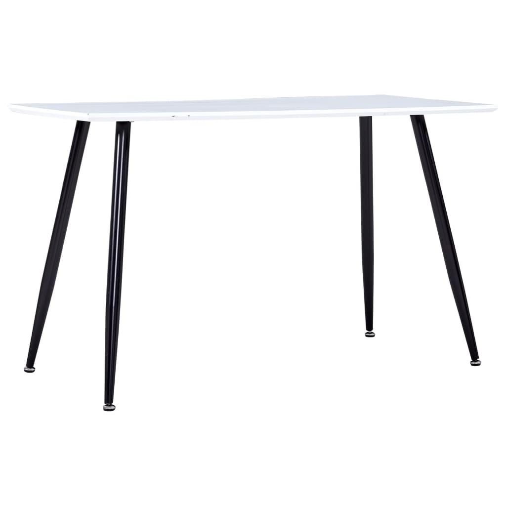 Spisebord 120 x 60 x 74 cm hvid og sort
