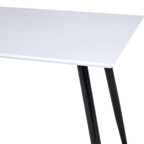 Spisebord 120 x 60 x 74 cm hvid og sort