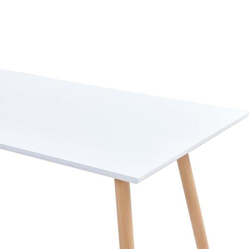 Spisebord 120 x 60 x 74 cm hvid og egetræsfarve