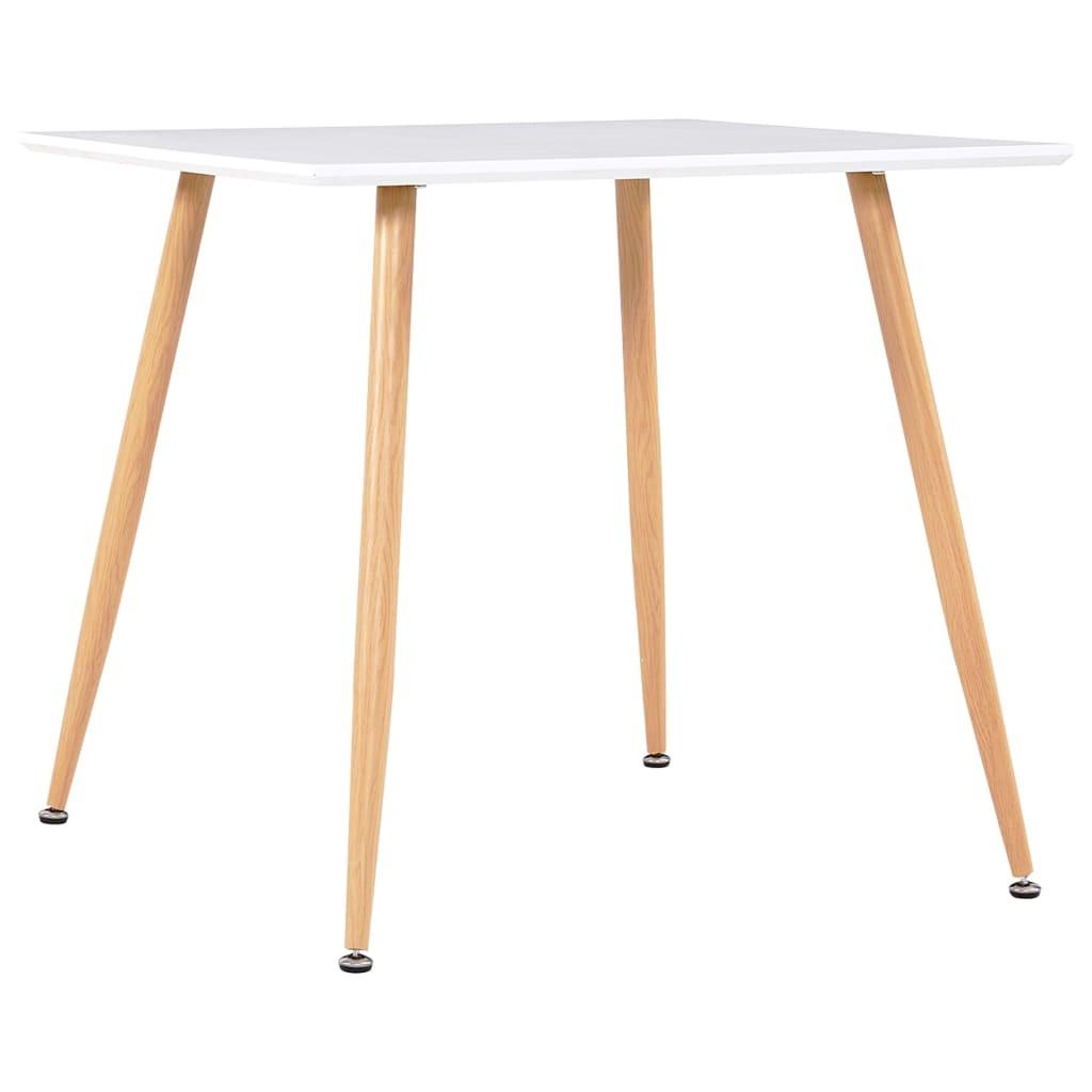Spisebord 80,5 x 80,5 x 73 cm MDF hvid og egetræsfarve