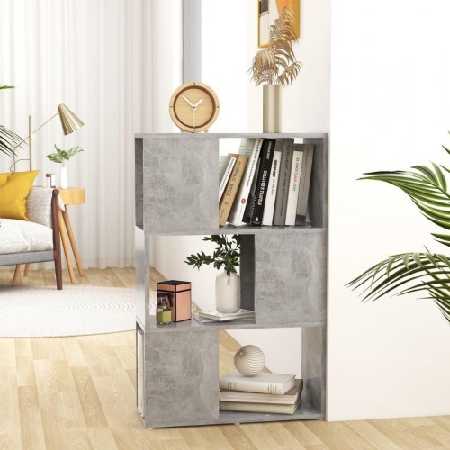 Bogreol/rumdeler 60x24x94 cm spånplade betongrå
