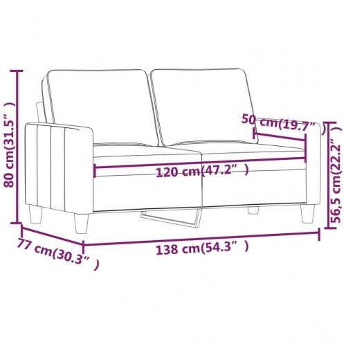 2-personers sofa 120 cm velour mørkegrå