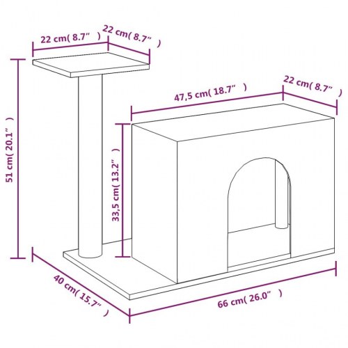 Kradsetræ med sisalstolpe 51 cm mørkegrå
