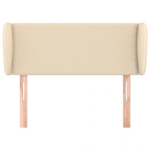 Sengegavl med kanter 103x23x78/88 cm stof cremefarvet