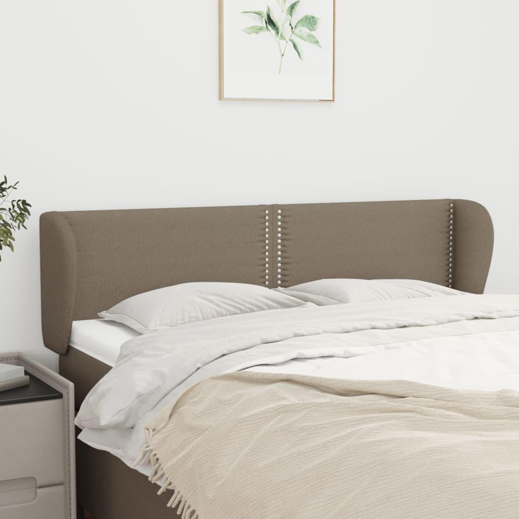 Sengegavl med kanter 147x23x78/88 cm stof gråbrun