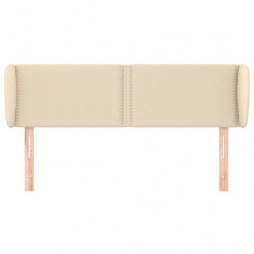 Sengegavl med kanter 147 x 23 x 78/88 cm - cremefarvet
