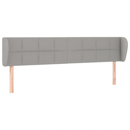 Sengegavl med kanter 203 x 23 x 78/88 cm stof - lysegrå