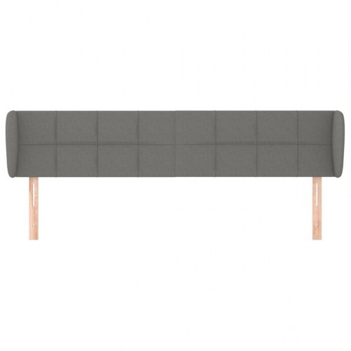 Sengegavl med kanter 203 x 23 x 78/88 cm - mørkegrå