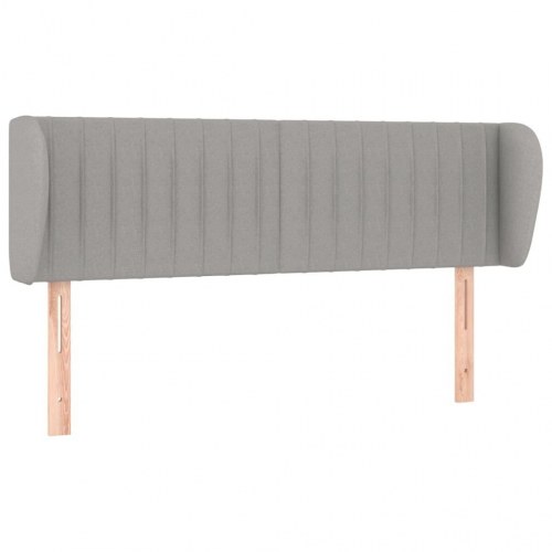 Sengegavl med kanter 147 x 23 x 78/88 cm stof - lysegrå