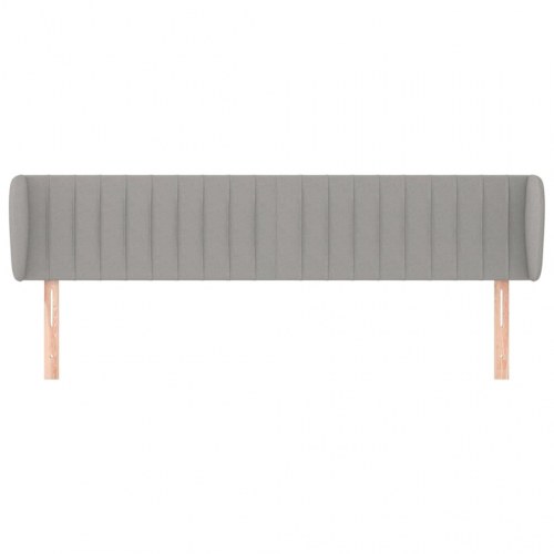 Sengegavl med kanter 183 x 23 x 78/88 cm - lysegrå