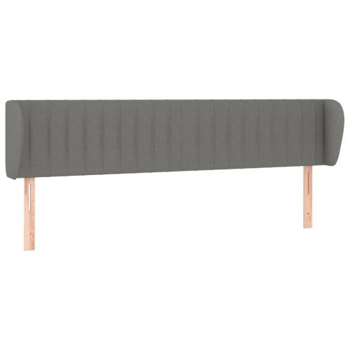 Sengegavl med kanter 183 x 23 x 78/88 cm - mørkegrå