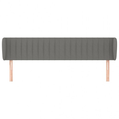 Sengegavl med kanter 203 x 23 x 78/88 cm - mørkegrå