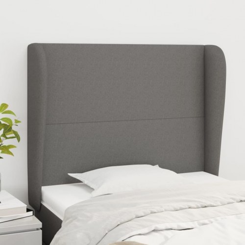 Sengegavl med kanter 83 x 23 x 118/128 cm - mørkegrå