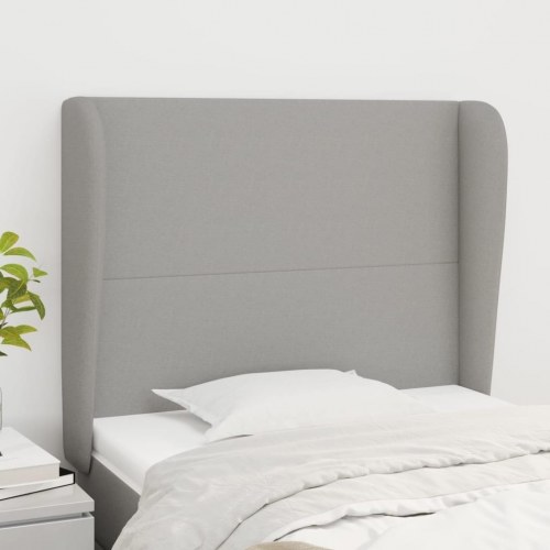 Sengegavl med kanter 93 x 23 x 118/128 cm - lysegrå