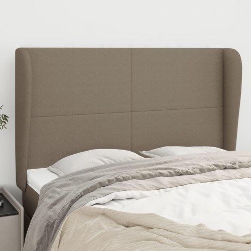 Sengegavl med kanter 147 x 23 x 118/128 cm - gråbrun