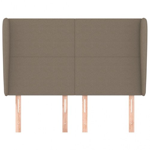 Sengegavl med kanter 147 x 23 x 118/128 cm - gråbrun