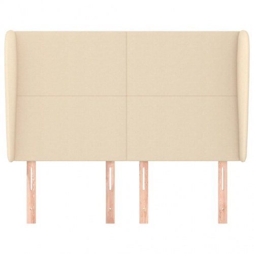 Sengegavl med kanter 147 x 23 x 118/128 cm - cremefarvet