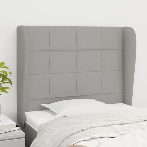 Sengegavl med kanter 83 x 23 x 118/128 cm - lysegrå