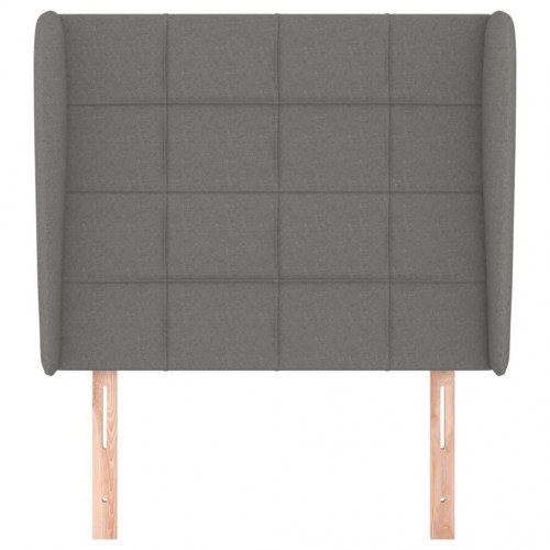 Sengegavl med kanter 83 x 23 x 118/128 cm - mørkegrå