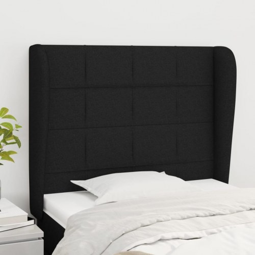 Sengegavl med kanter 83 x 23 x 118/128 cm - sort