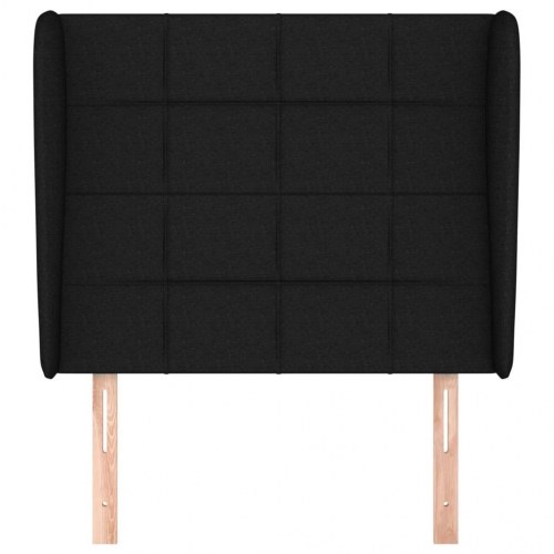 Sengegavl med kanter 83 x 23 x 118/128 cm - sort