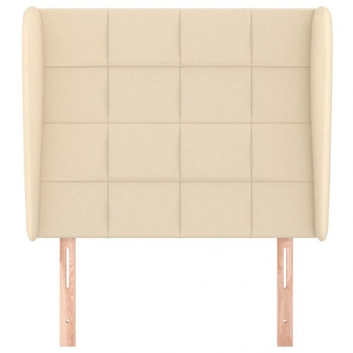 Sengegavl med kanter 93 x 23 x 118/128 cm - cremefarvet