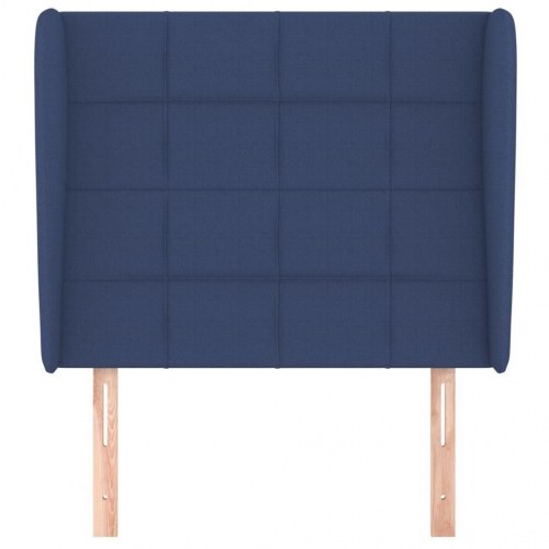 Sengegavl med kanter 93 x 23 x 118/128 cm - blå