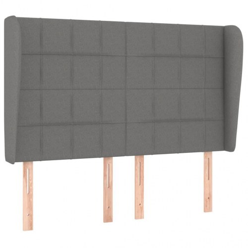 Sengegavl med kanter 147 x 23 x 118/128 cm - mørkegrå